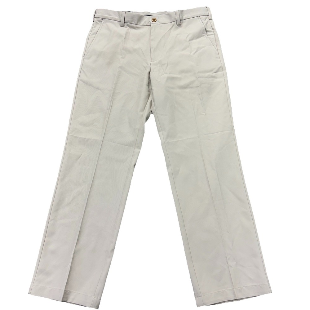 IZOD Golf Pants Mens 34x30 Beige Slim Fit Performance Straight Leg Active NEW